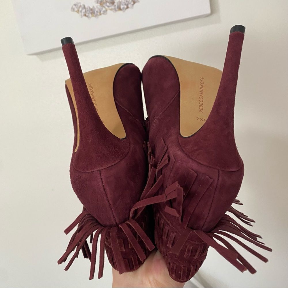 REBECCA MINKOFF Rio Suede Fringe Open toe Booties - Picture 6 of 9